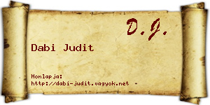 Dabi Judit névjegykártya